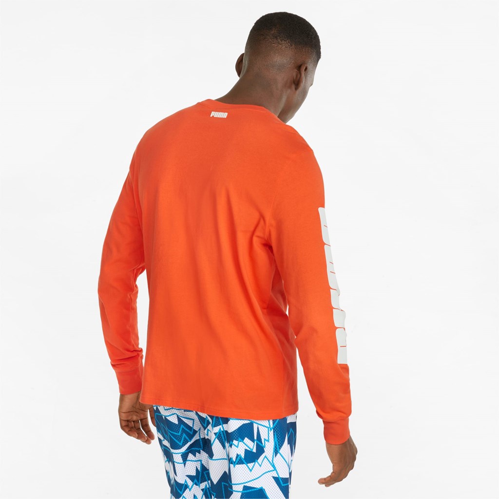 Puma 4th Quarter Long Sleeve Løpe Tskjorte Herre Cherry Tomato | 328VKEWRQ