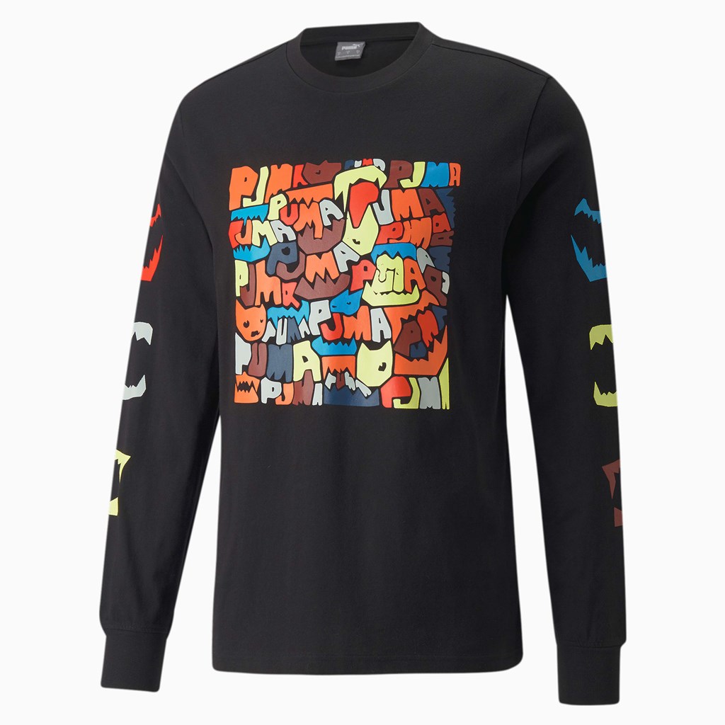 Puma 4th Quarter Long Sleeve Løpe Tskjorte Herre Svarte | 698JWVGHX