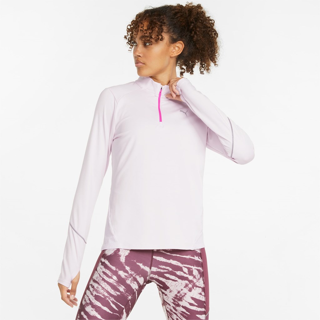 Puma 5K Knit Half-Zip Løpetopp Dame Lavendel | NS8157293