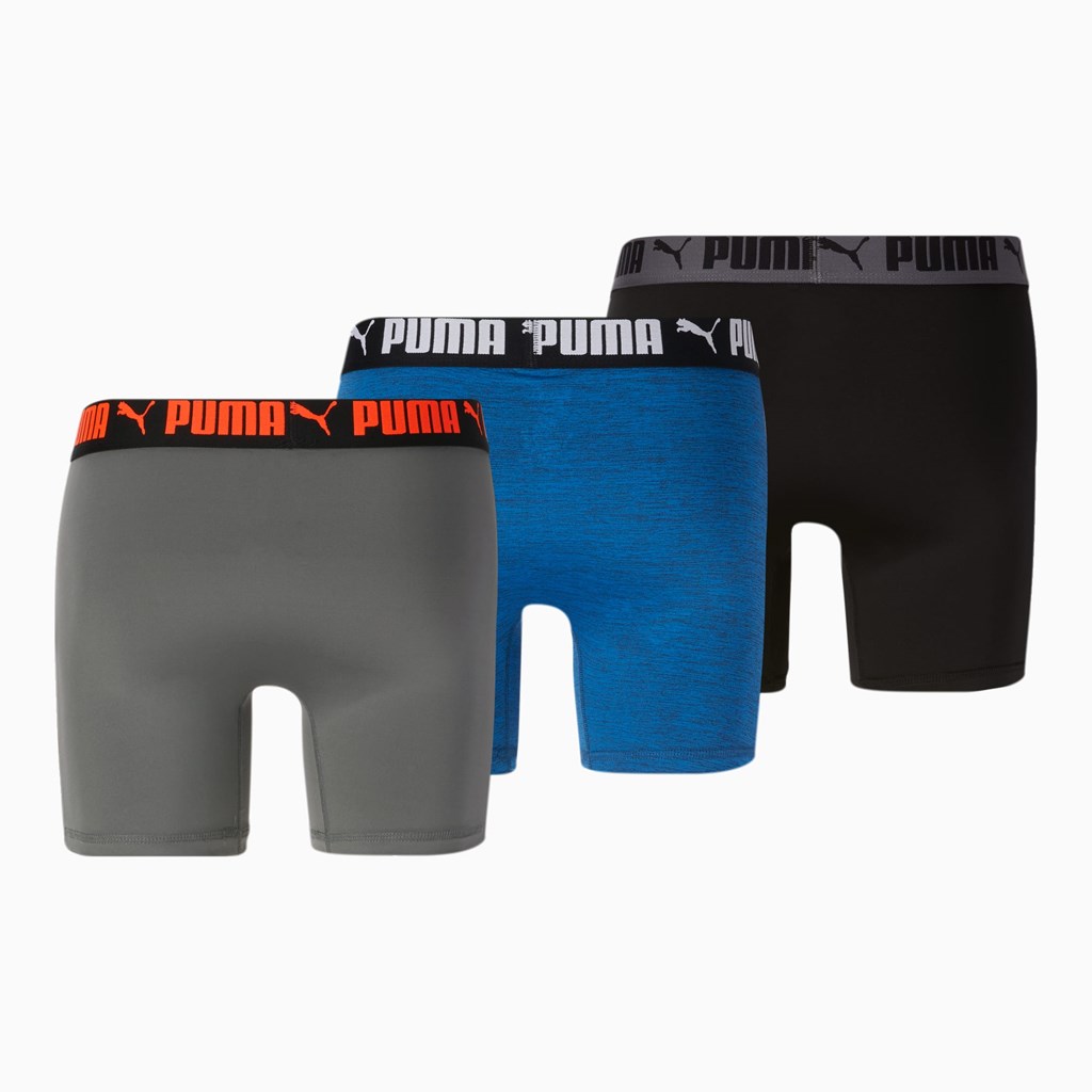 Puma Atletiske Bokser Briefs [3 Pack] Briefs Herre Blå Grå | 162FWKJCB