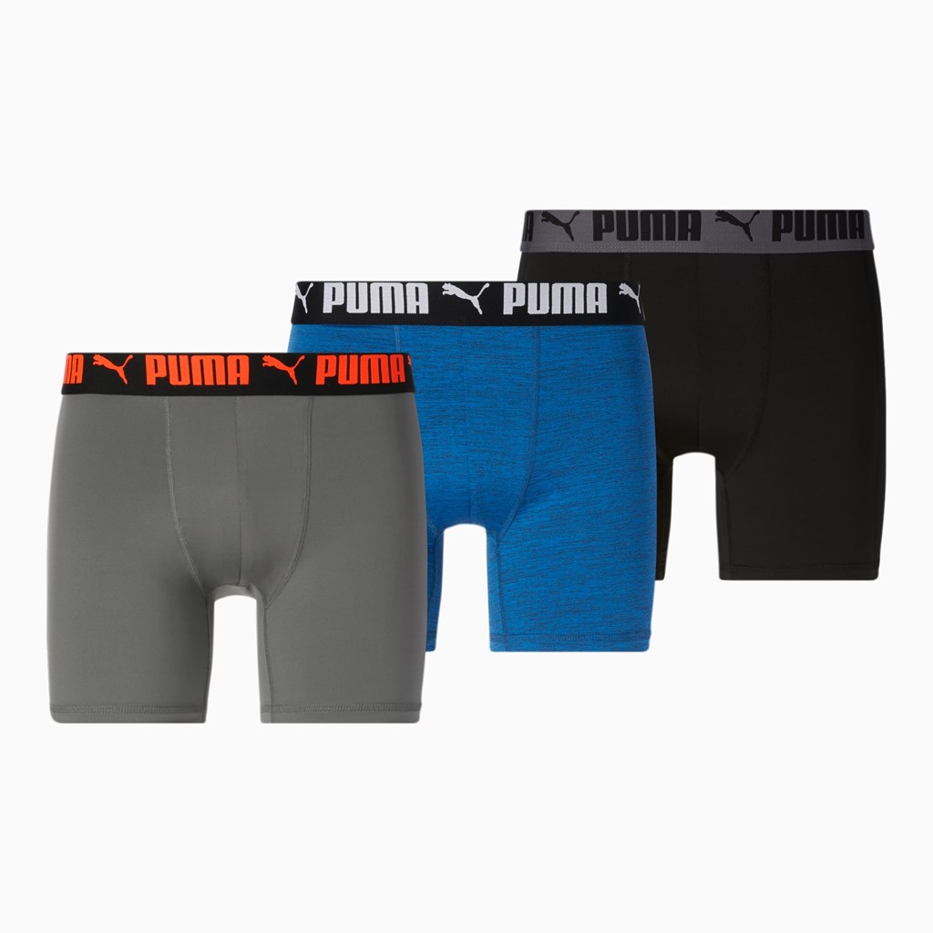 Puma Atletiske Bokser Briefs [3 Pack] Briefs Herre Blå Grå | 162FWKJCB