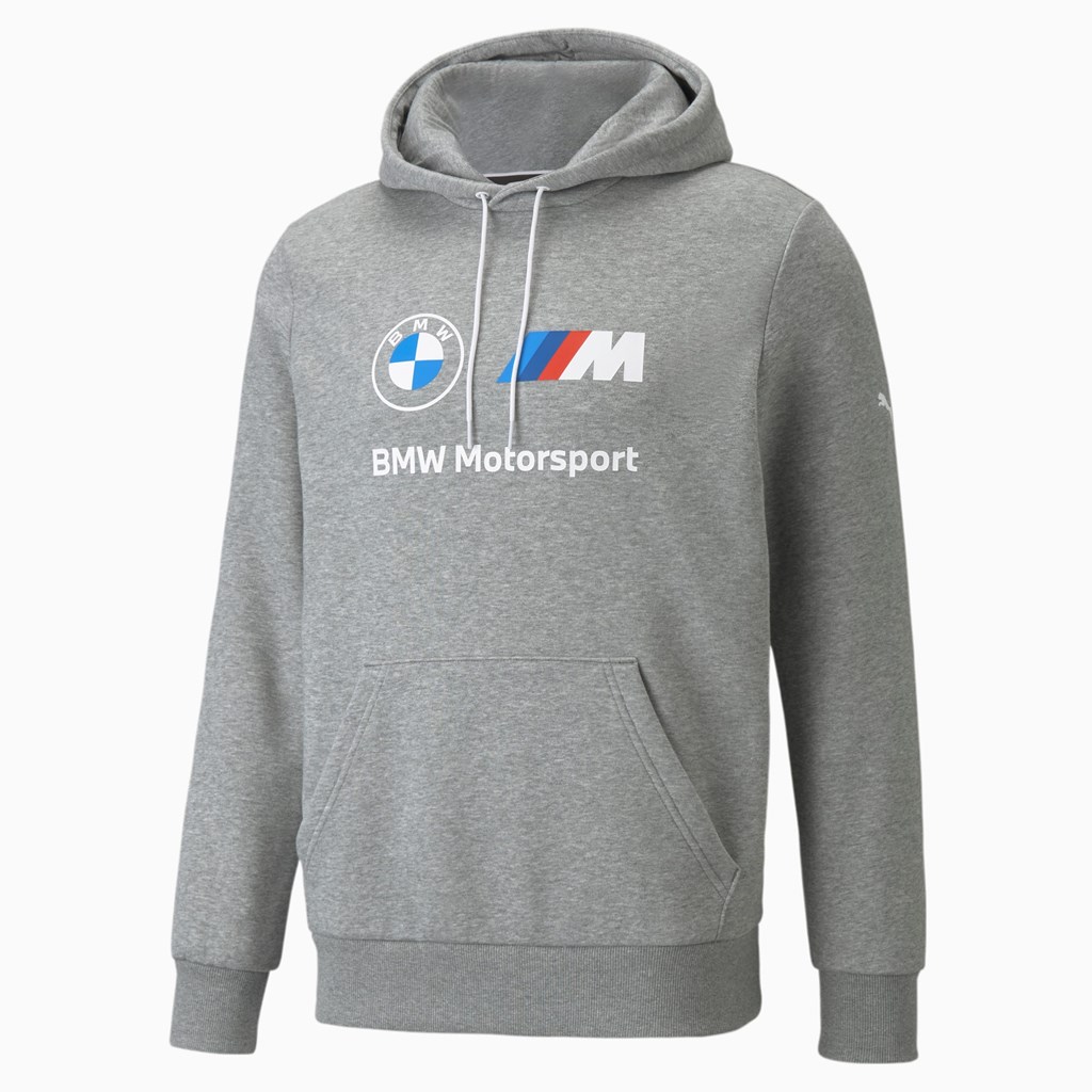 Puma BMW M Motorsport Essentials Fleece Hettegensere Herre Medium Gray Heather | 370NYWQMJ