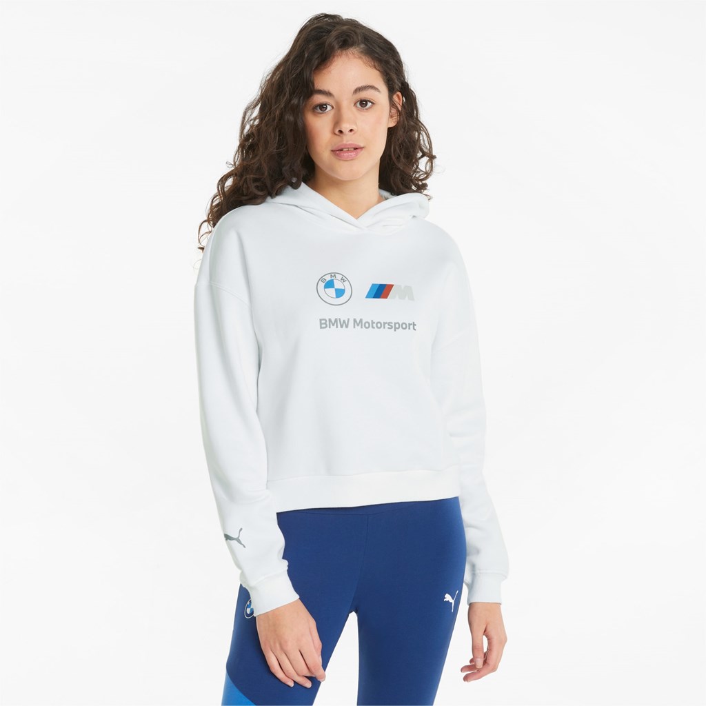 Puma BMW M Motorsport Essentials Logo Hettegensere Dame Hvite | 483GRIPYZ