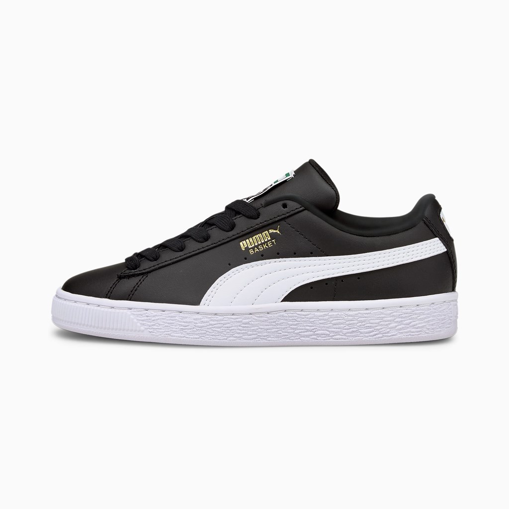 Puma Basket Classic XXI JR Joggesko Gutt Svarte Hvite | HD4328017