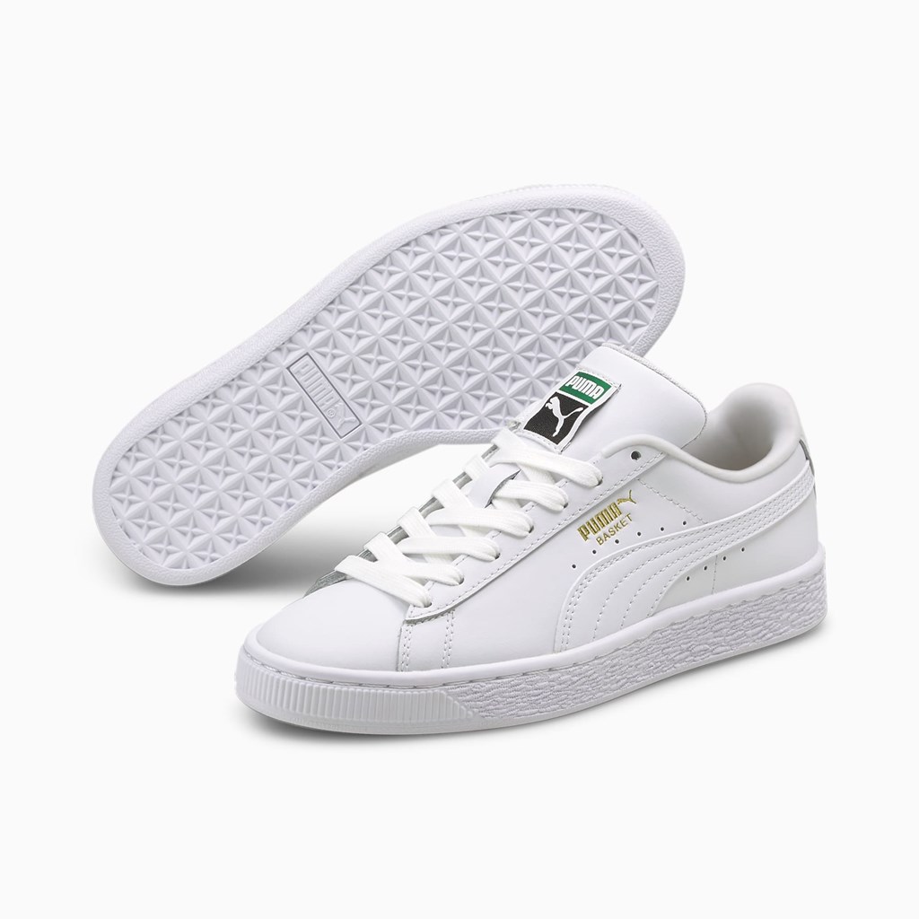 Puma Basket Classic XXI JR Joggesko Gutt Hvite Hvite | VS1537640