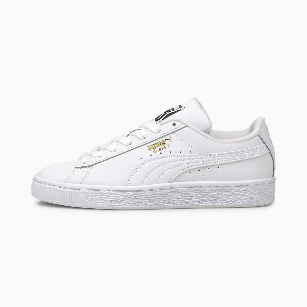 Puma Basket Classic XXI JR Joggesko Gutt Hvite Hvite | VS1537640