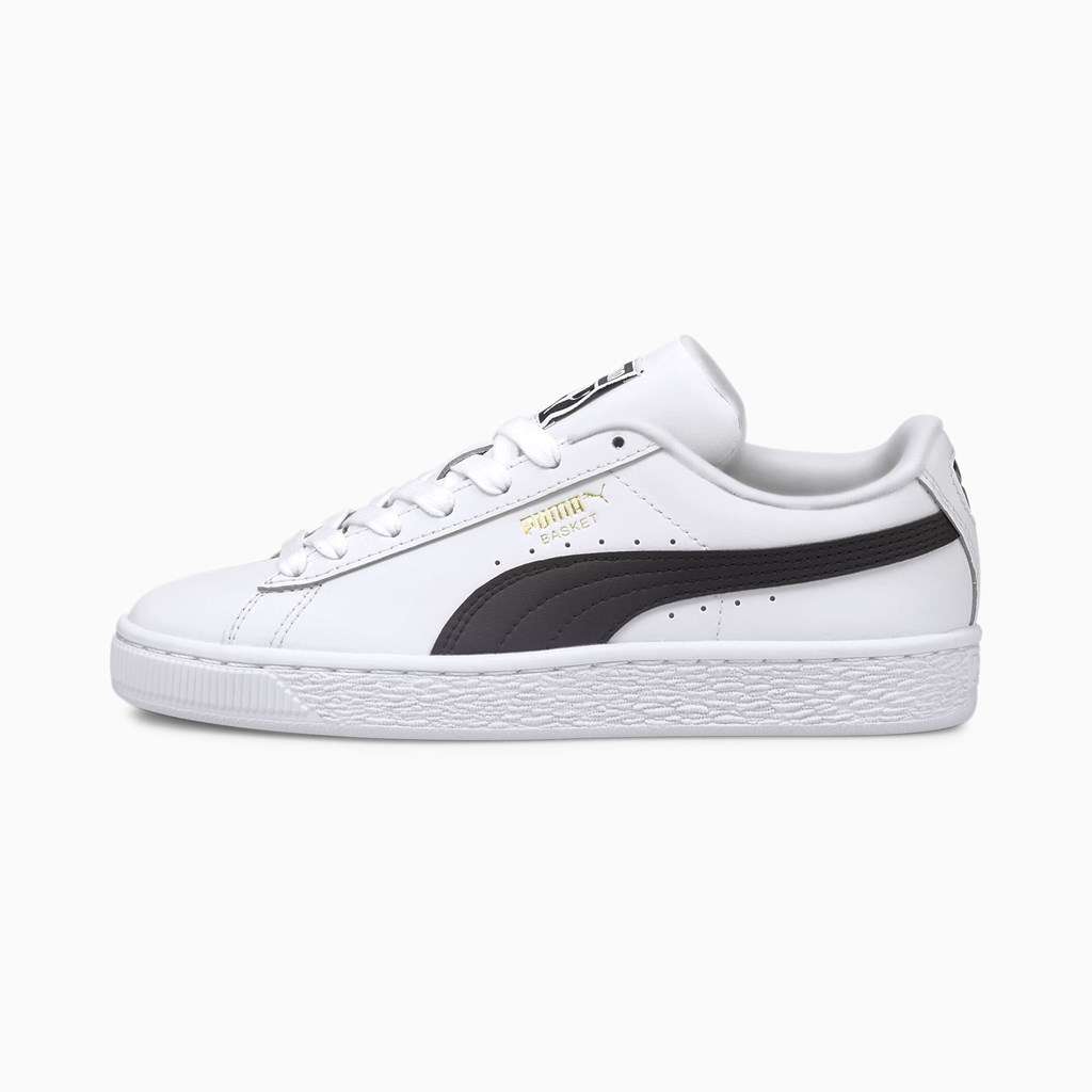 Puma Basket Classic XXI JR Joggesko Jente Hvite Svarte | DF9015742