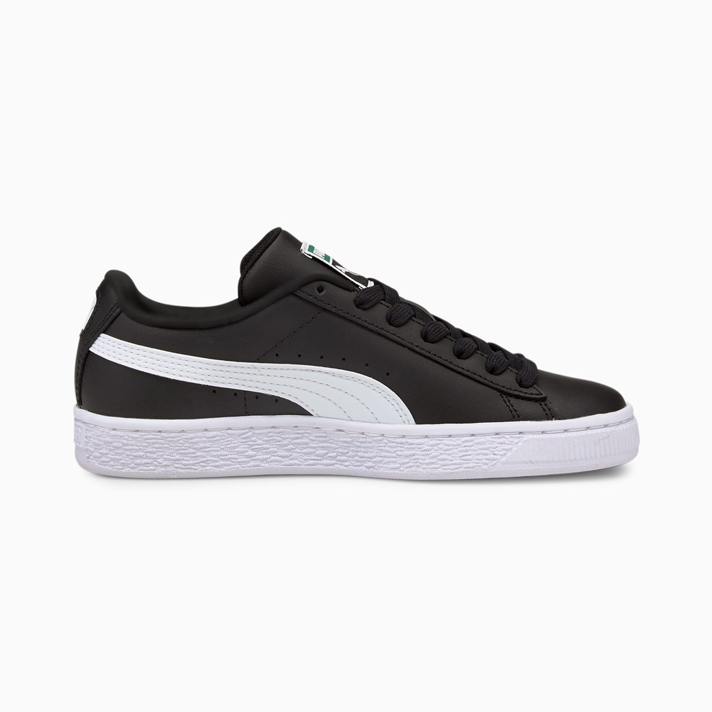 Puma Basket Classic XXI JR Joggesko Jente Svarte Hvite | QG4983170