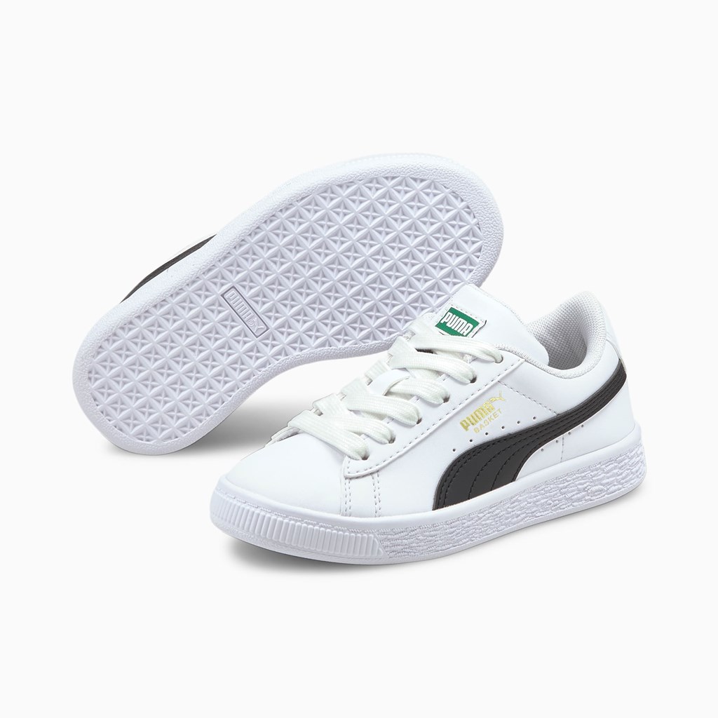 Puma Basket Classic XXI Little Joggesko Gutt Hvite Svarte | DG4293670