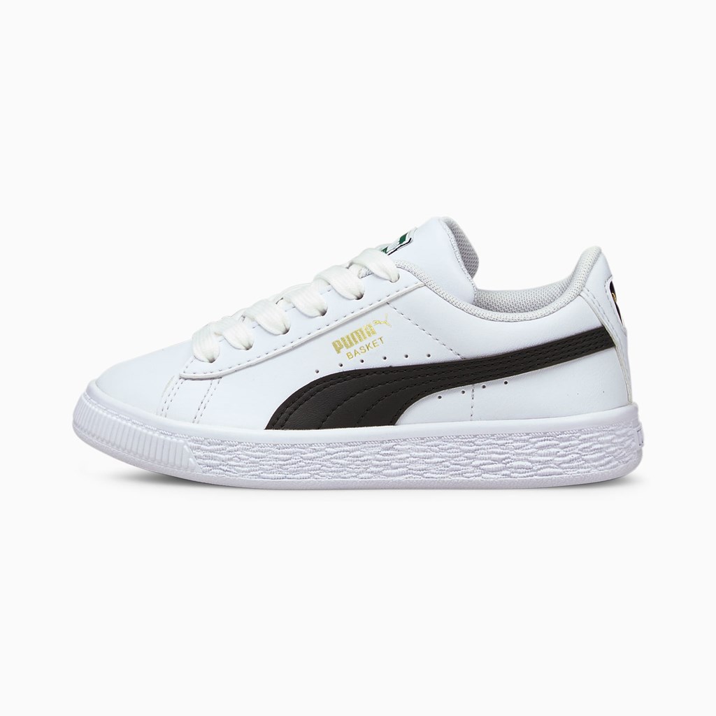 Puma Basket Classic XXI Little Joggesko Gutt Hvite Svarte | DG4293670