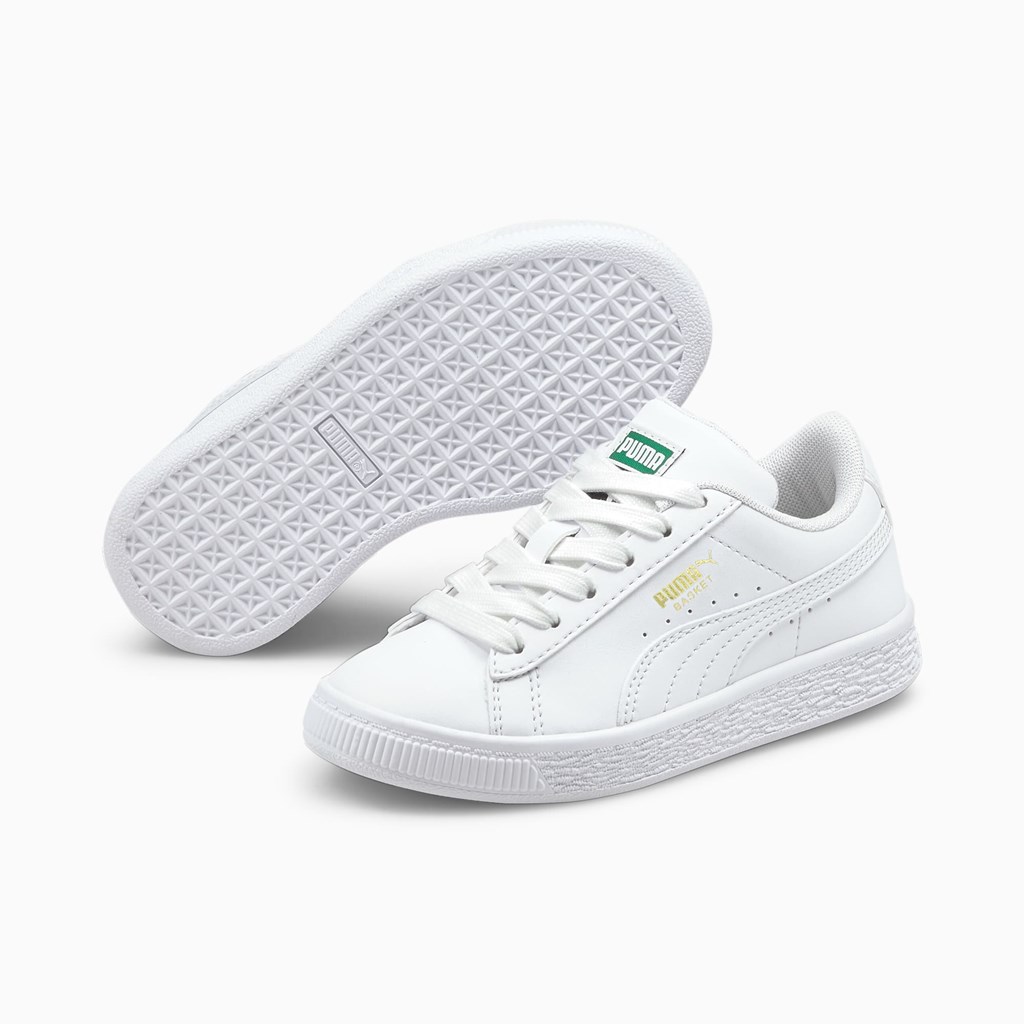 Puma Basket Classic XXI Little Joggesko Jente Hvite Hvite | OK7954283