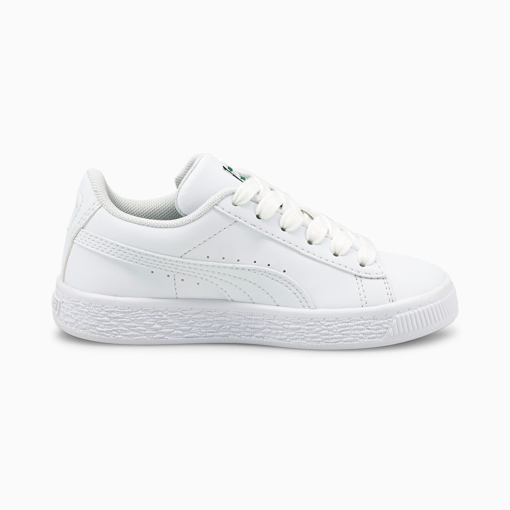 Puma Basket Classic XXI Little Joggesko Jente Hvite Hvite | OK7954283