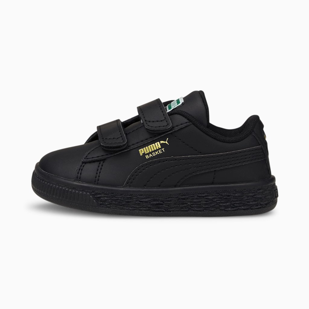 Puma Basket Classic XXI Toddler Joggesko Gutt Svarte Svarte | TG6219840