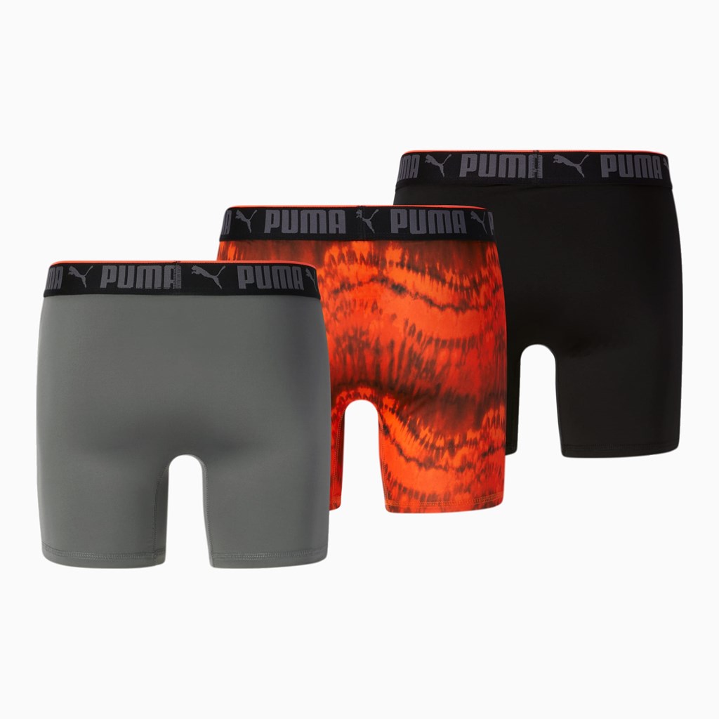 Puma Bokser Briefs [3 Pack] Briefs Herre Oransje Svarte | 039XKAWUQ