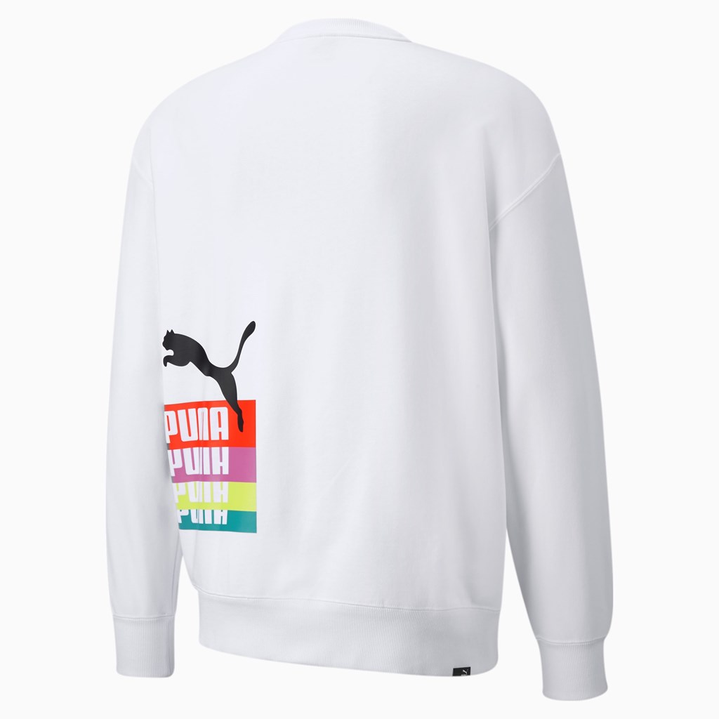 Puma Brand Love Multiple Crew Sweatshirt Herre Hvite | IF4321089