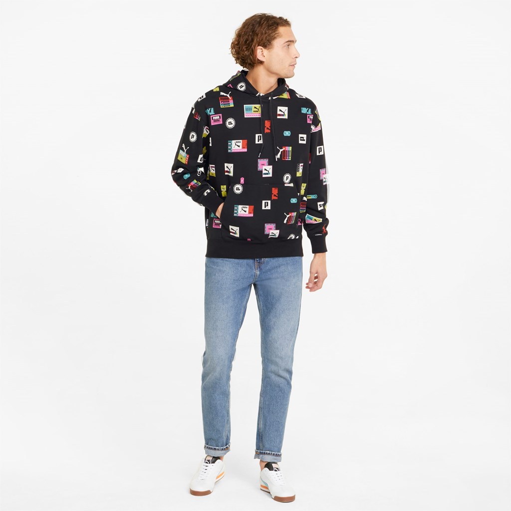 Puma Brand Love Printed Hettegensere Herre Svarte | 641BMEPKX