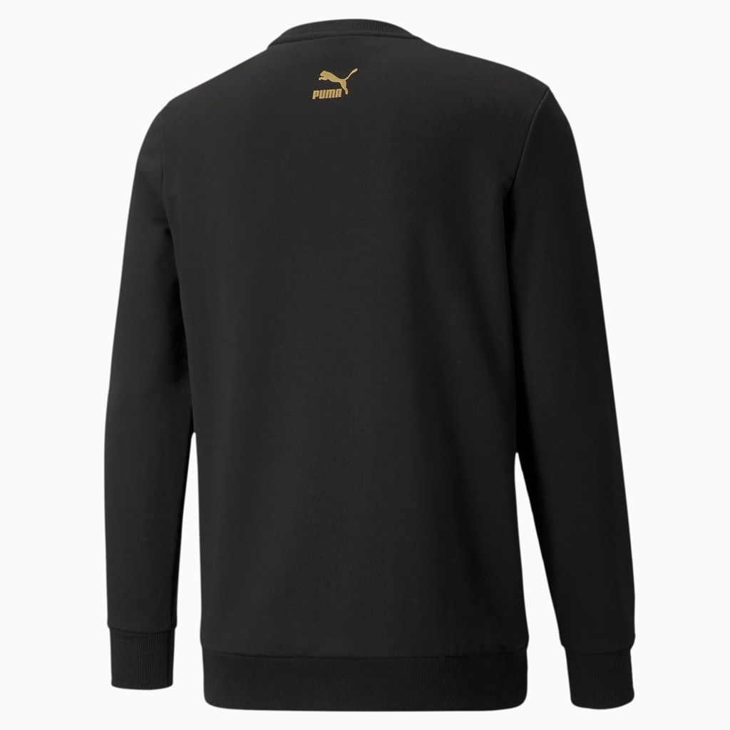 Puma CG Graphic French Terry Crew Neck Sweatshirt Herre Svarte Gull | HG4168270