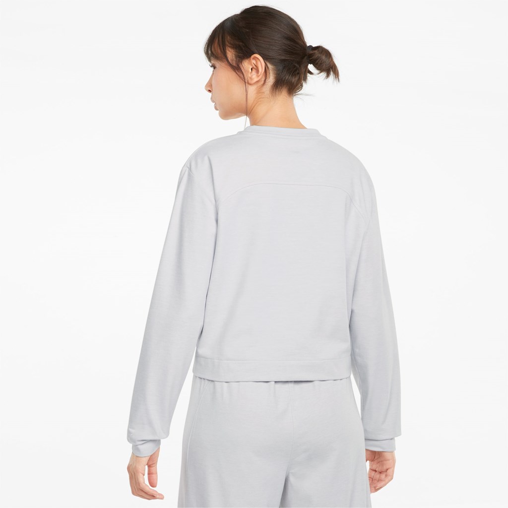 Puma CLOUDSPUN Crew Neck Trenings Sweatshirt Dame Nimbus Cloud Heather | SI7438501