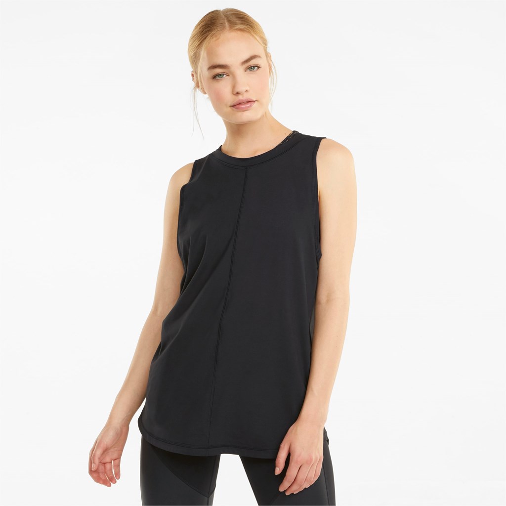 Puma CLOUDSPUN High Neck Trenings Tank Tops Dame Svarte | FD9165472