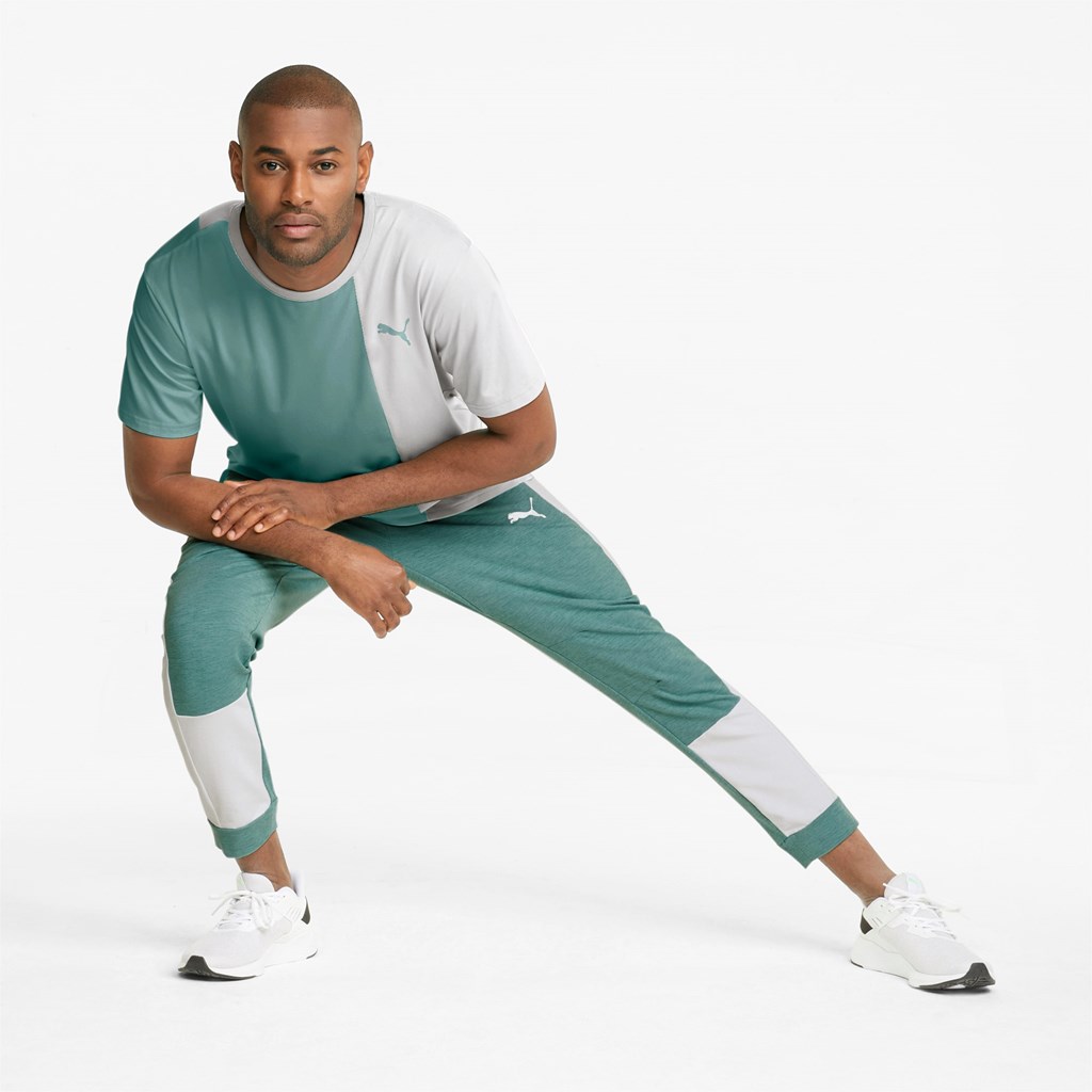 Puma CLOUDSPUN Kort Sleeve Trenings Løpe Tskjorte Herre Blå Hvite | 067QUCWNY