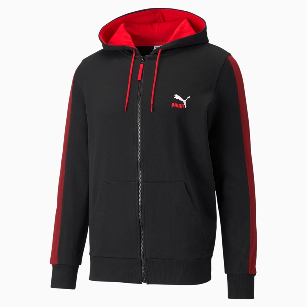 Puma CLSX French Terry Full-Zip Hettegensere Herre Svarte | 032LTMGJA