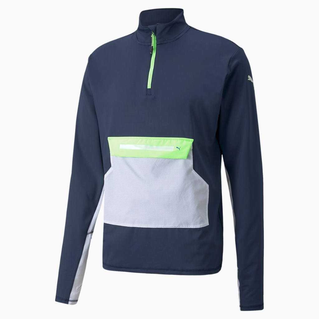 Puma COOLADAPT Half-Zip Løpetopp Herre Grønn | YI4381576