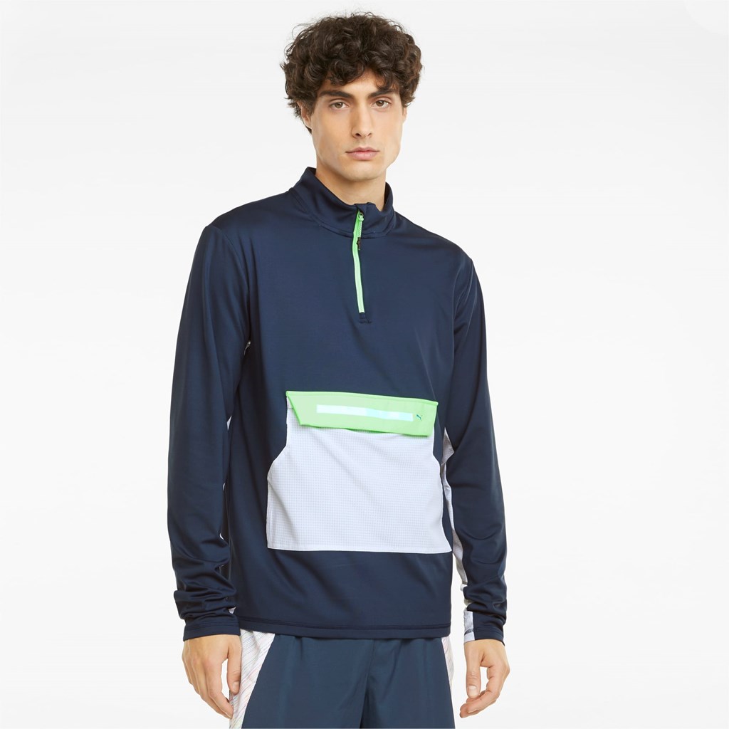 Puma COOLADAPT Half-Zip Løpetopp Herre Grønn | YI4381576