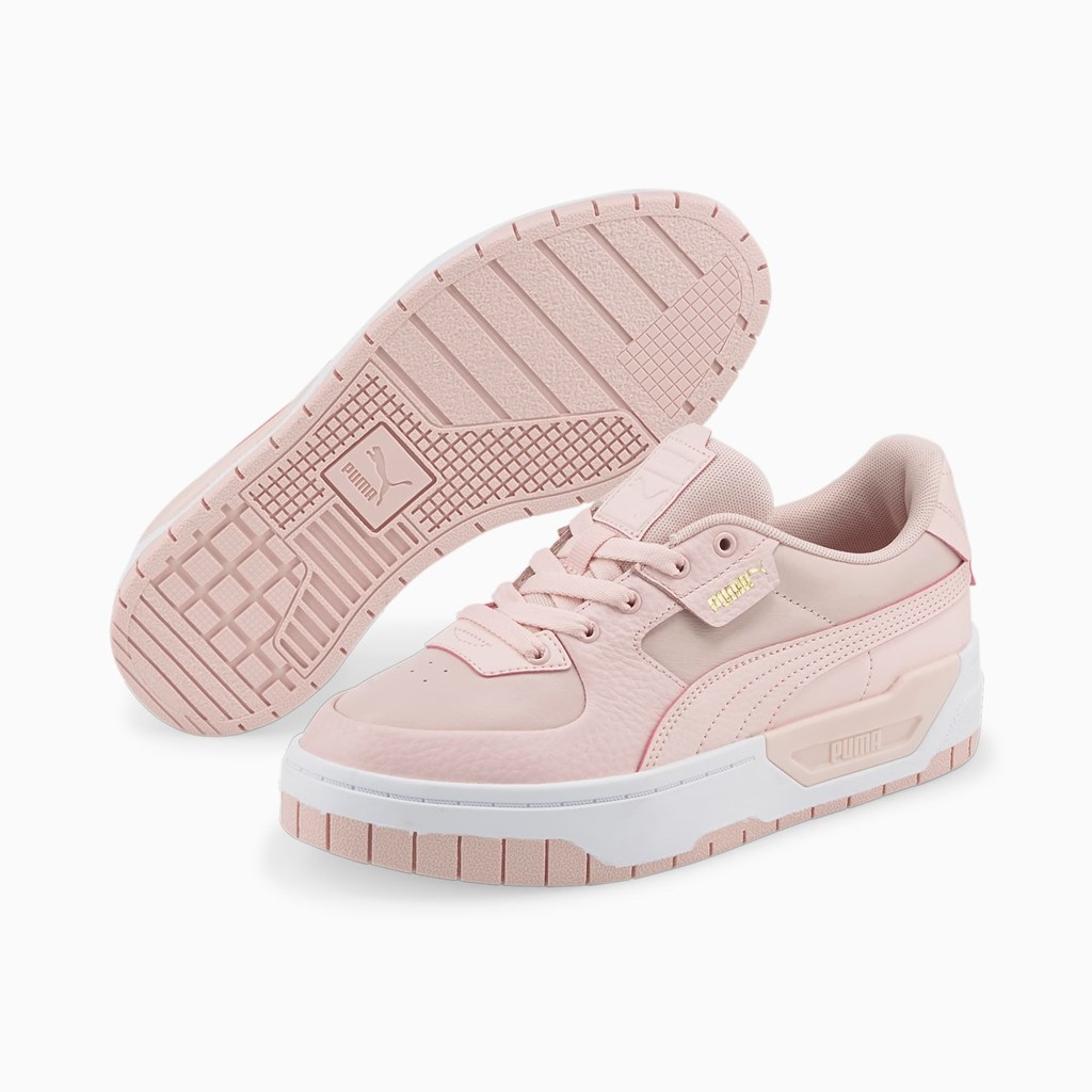 Puma Cali Dream Lær Joggesko Dame Rosa Hvite | GD7218603