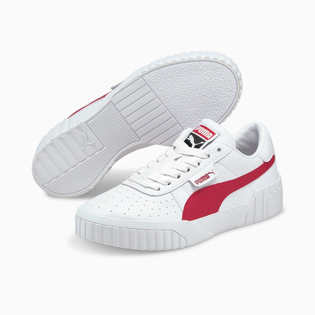 Puma Cali Joggesko Dame Hvite Rød | OF9562147