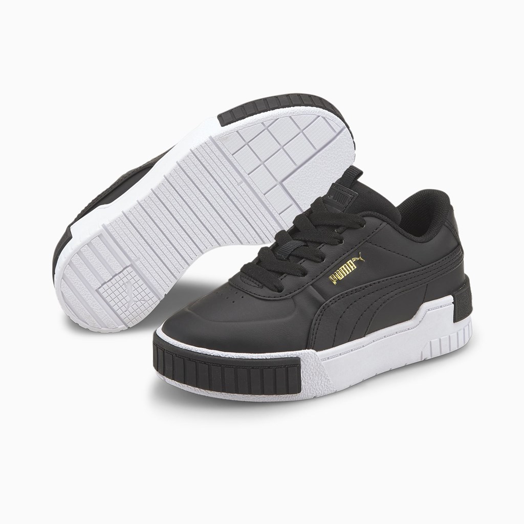 Puma Cali Sports Little Joggesko Jente Svarte Hvite | OI9823014