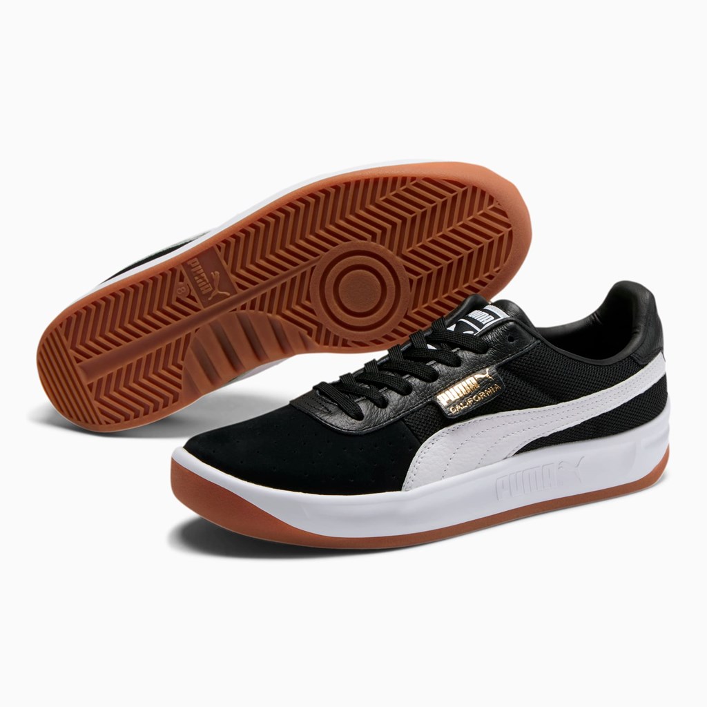 Puma California Vanlige Joggesko Herre Svarte Hvite Gull | XN9361028