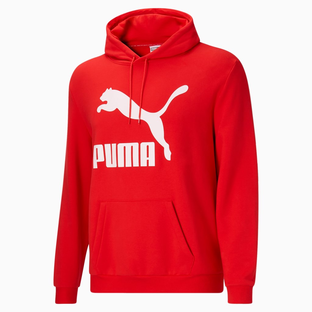 Puma Classic Logo Hoodie FL BT Hettegensere Herre Rød Hvite | 154CTZAWY