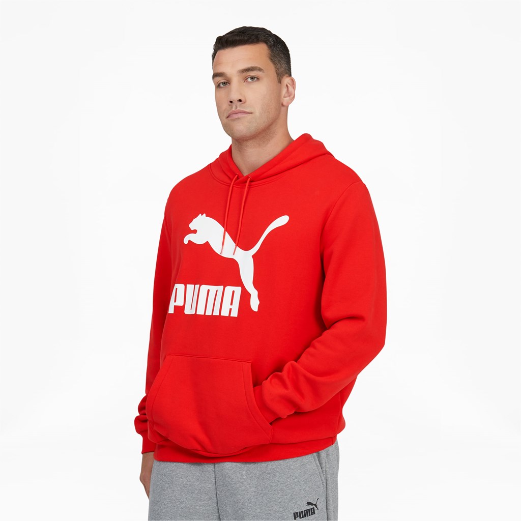 Puma Classic Logo Hoodie FL BT Hettegensere Herre Rød Hvite | 154CTZAWY