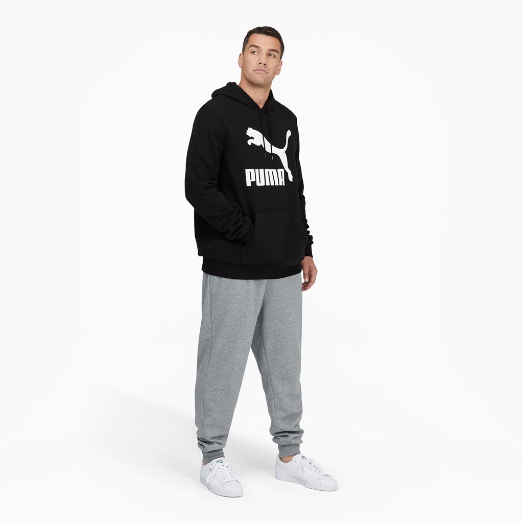 Puma Classic Logo Hoodie FL BT Hettegensere Herre Svarte Hvite | 385ZHACVX