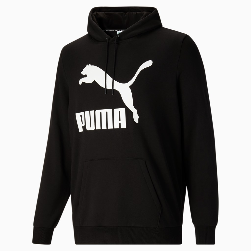 Puma Classic Logo Hoodie FL BT Hettegensere Herre Svarte Hvite | 385ZHACVX