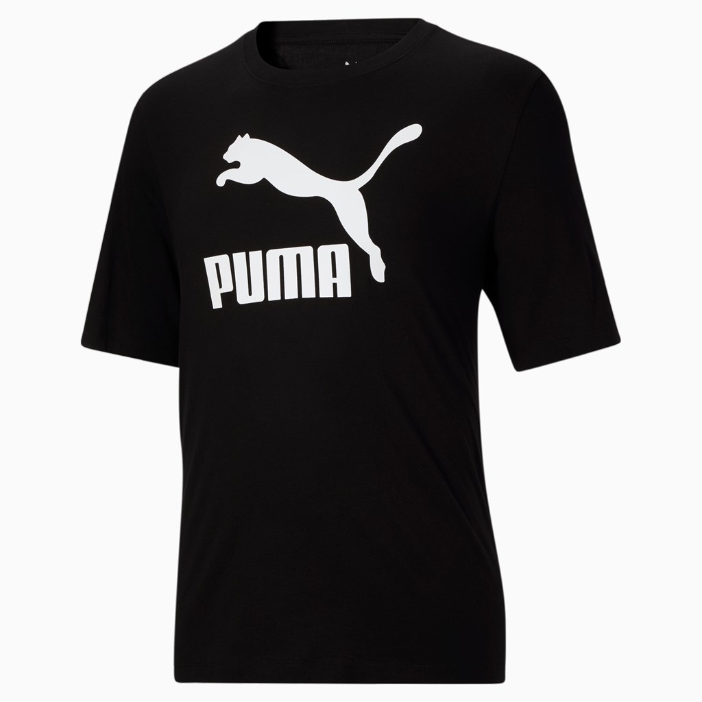 Puma Classics Logo BT Løpe Tskjorte Herre Svarte Hvite | 206MPFBAT