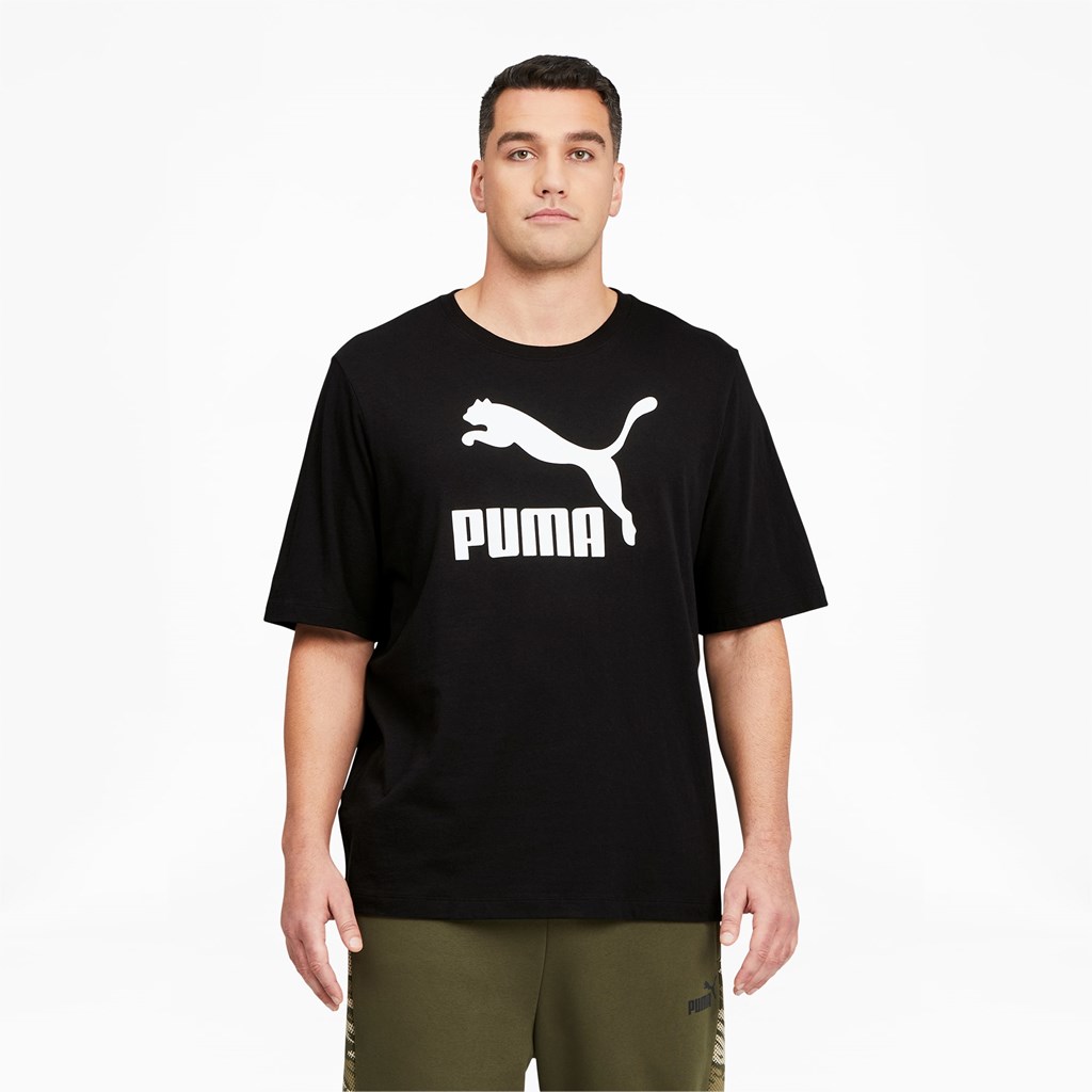 Puma Classics Logo BT Løpe Tskjorte Herre Svarte Hvite | 206MPFBAT