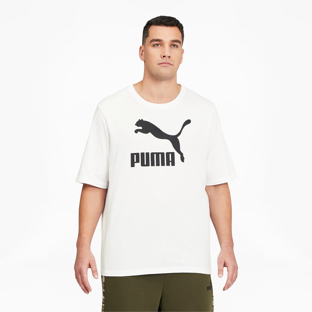 Puma Classics Logo BT Løpe Tskjorte Herre Hvite Svarte | 820TONGMX