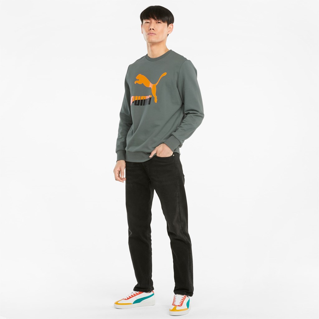 Puma Classics Logo Crew Neck Gensere Herre Grønn | IW3501479