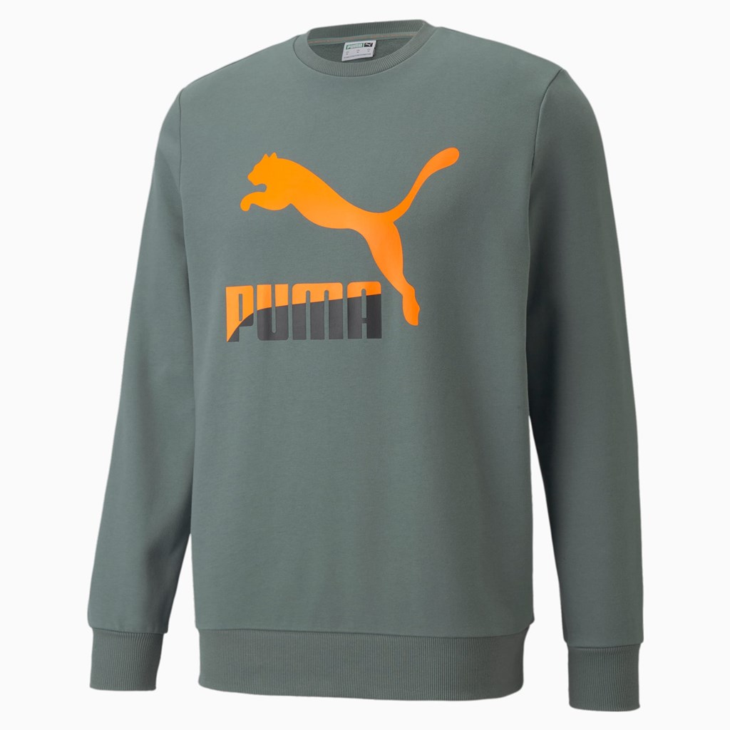 Puma Classics Logo Crew Neck Gensere Herre Grønn | IW3501479