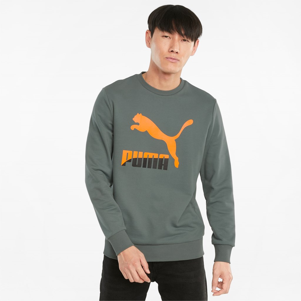 Puma Classics Logo Crew Neck Gensere Herre Grønn | IW3501479