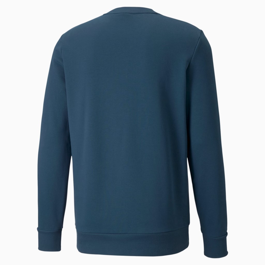 Puma Classics Logo Crew Neck Gensere Herre Blå Hvite | PK3025197