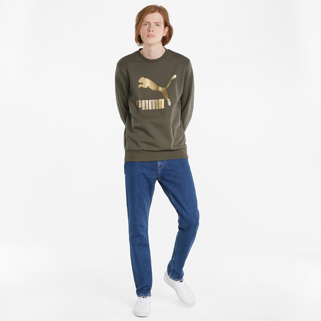 Puma Classics Logo Crew Neck Gensere Herre Grape Leaf | SO8649027