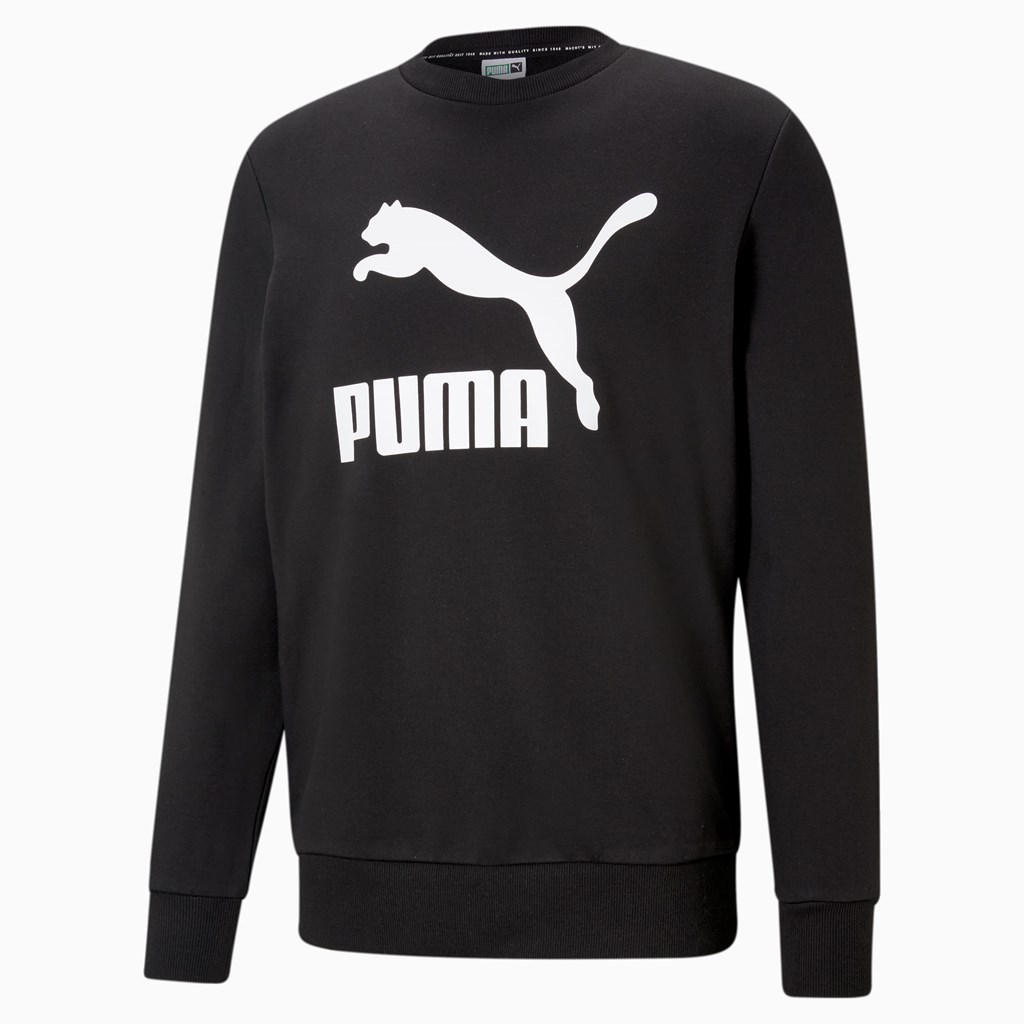 Puma Classics Logo Crew Neck Sweatshirt Herre Svarte | IR5129403