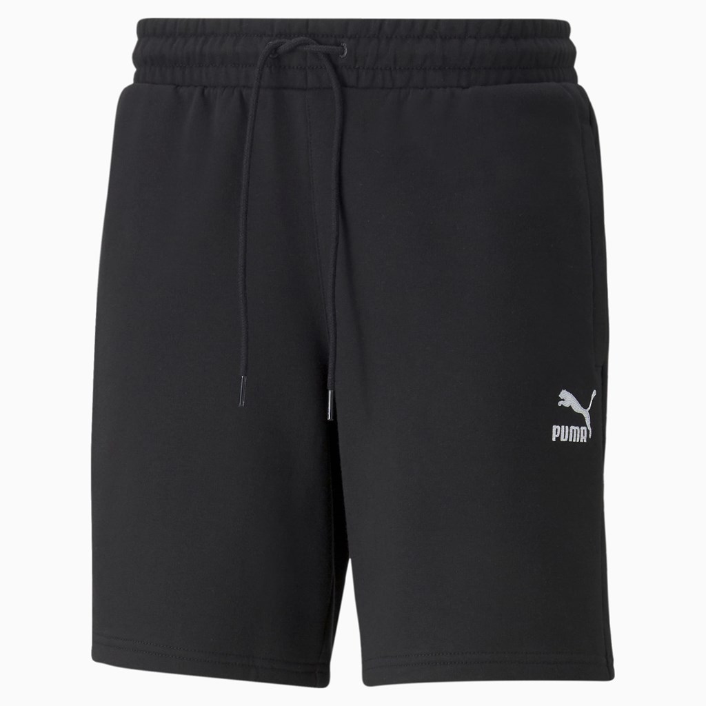 Puma Classics Logo French Terry Shorts Herre Svarte | DK4520613