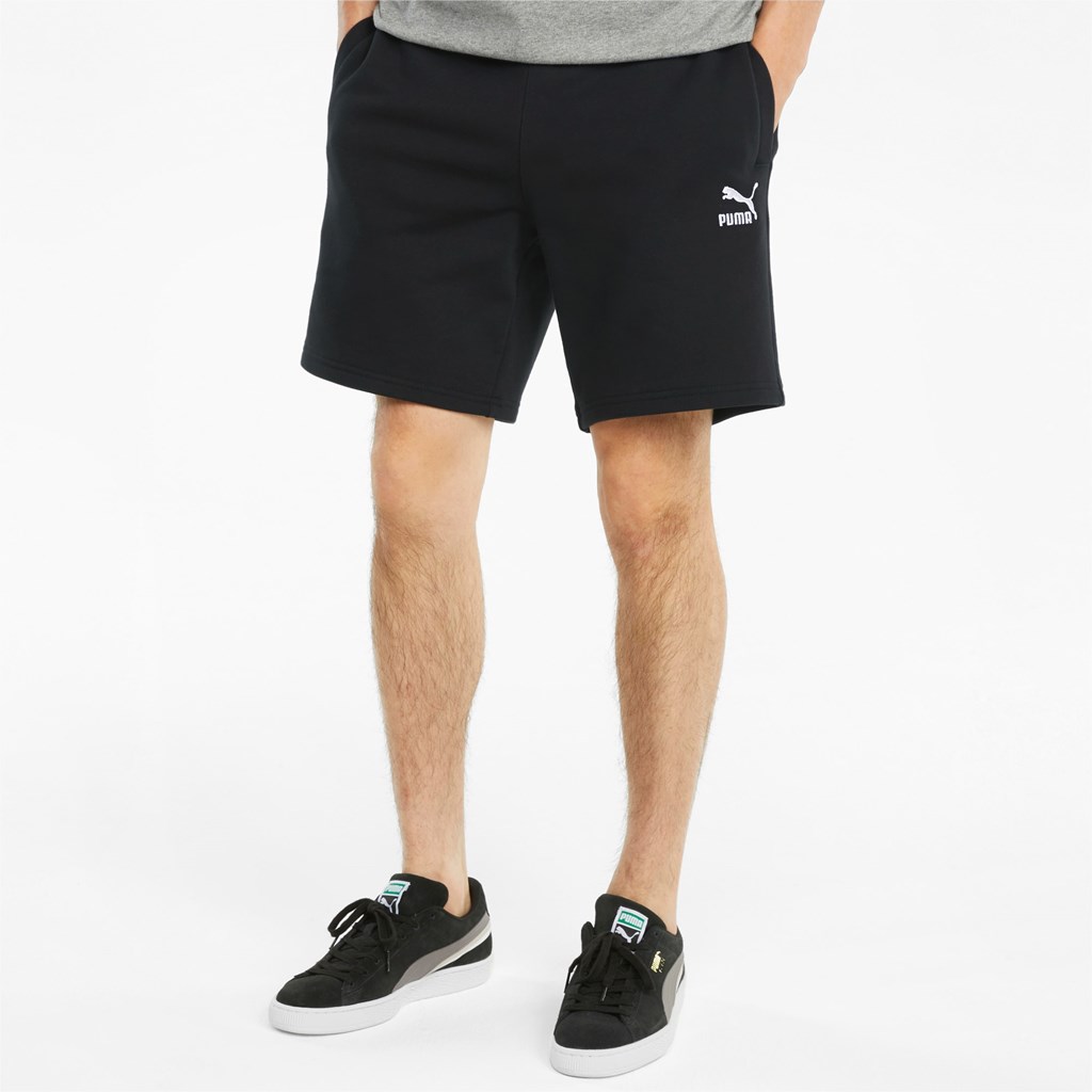 Puma Classics Logo French Terry Shorts Herre Svarte | DK4520613