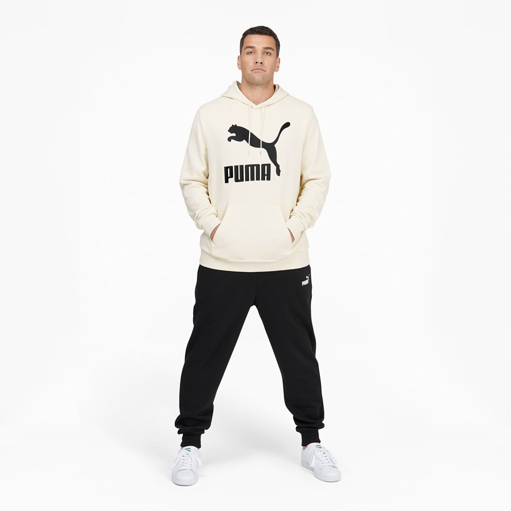 Puma Classics Logo Hoodie FL BT Hettegensere Herre Ivory Glow | 645JMSADG