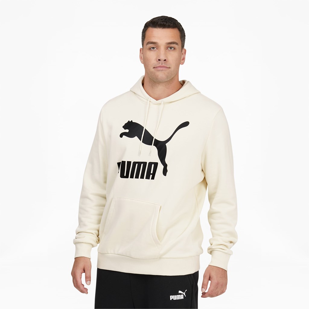 Puma Classics Logo Hoodie FL BT Hettegensere Herre Ivory Glow | 645JMSADG