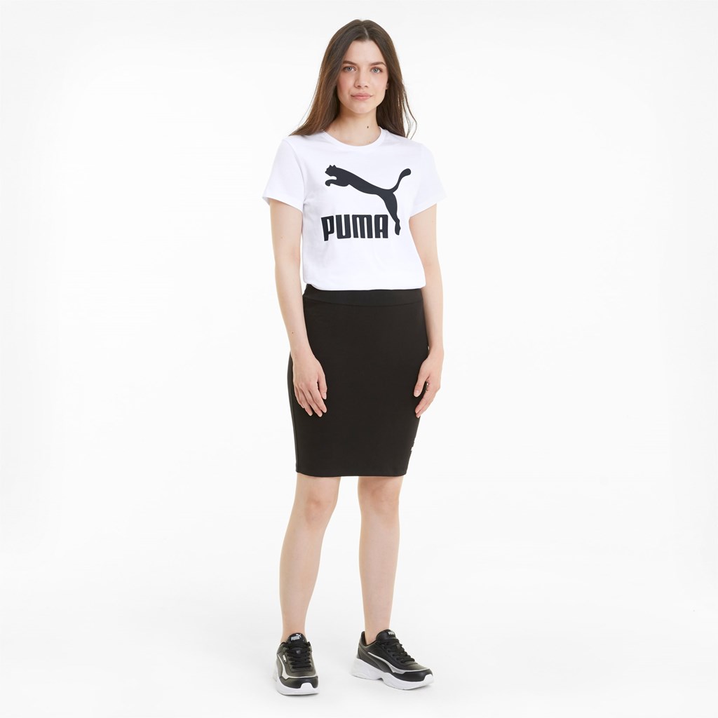 Puma Classics Logo Løpe Tskjorte Dame Hvite | 097XRFCQO