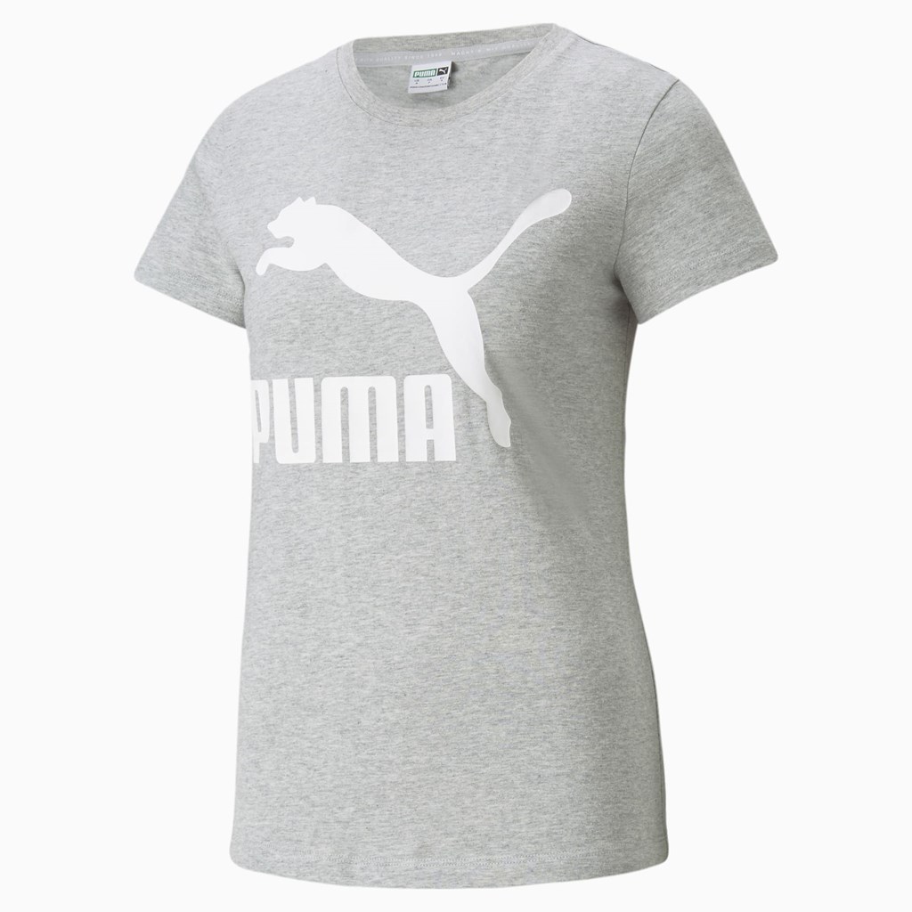 Puma Classics Logo Løpe Tskjorte Dame Lyse Hvite | 019ZKECGM